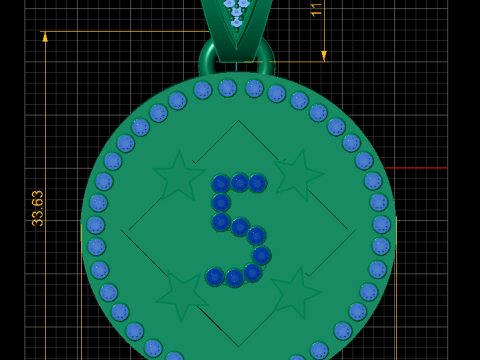 5 ROUND GOLD PENDANT Modelo de impresión 3D