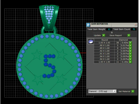 5 ROUND GOLD PENDANT 3D Print Model