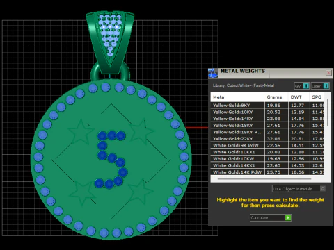 5 ROUND GOLD PENDANT 3D Print Model