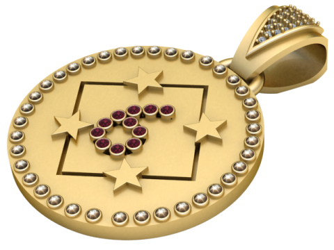 6 ROUND GOLD PENDANT Modello di stampa 3D