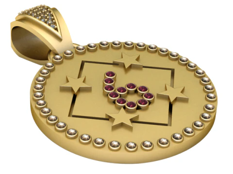 6 ROUND GOLD PENDANT 3D Print Model