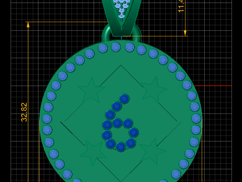 6 ROUND GOLD PENDANT 3D Принт Модель