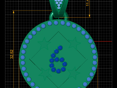 6 ROUND GOLD PENDANT 3D Print Model