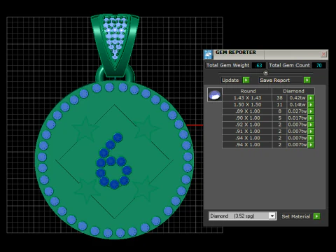 6 ROUND GOLD PENDANT 3D Print Model