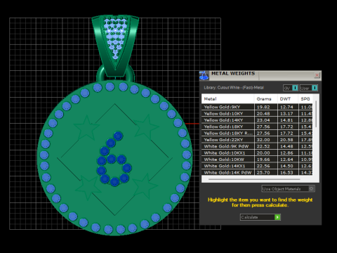 6 ROUND GOLD PENDANT 3D Принт Модель