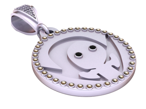 BABY FACES SKULL PENDANT 3D 프린트 모델
