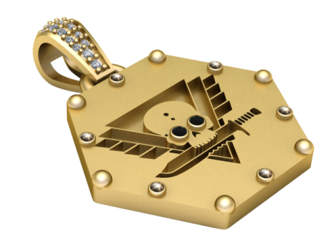 SKULL SQUAR 3D FACES PENDANT Model do druku 3D