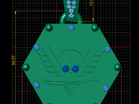 SKULL SQUAR 3D FACES PENDANT Model do druku 3D