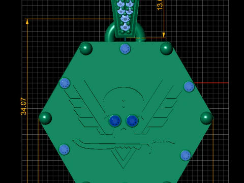 SKULL SQUAR 3D FACES PENDANT 3D Print Model