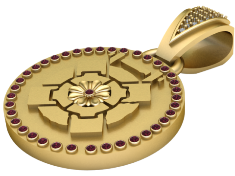 ROUND FLOWER PENDANT Model Cetak 3D