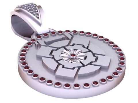 ROUND FLOWER PENDANT Model Cetak 3D