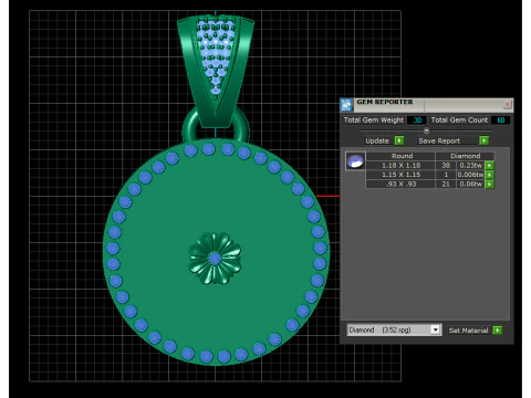ROUND FLOWER PENDANT 3D Print Model