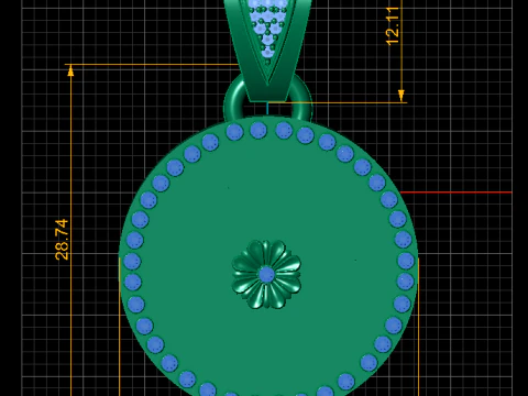 ROUND FLOWER PENDANT 3D Print Model