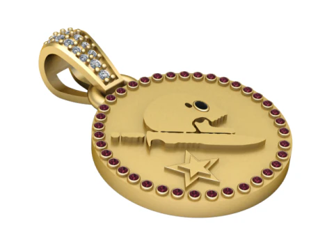 Caratteristiche del ciondolo con facce di stelle SKULL Modello di stampa 3D