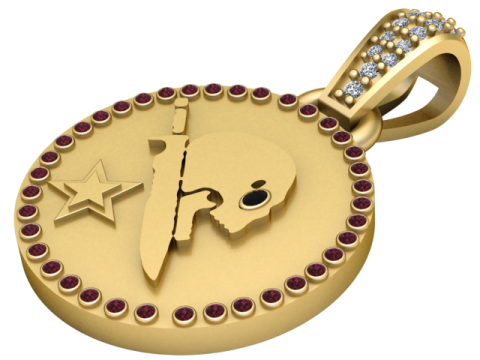 SKULL Star Faces Pendant features 3D-Druckmodell