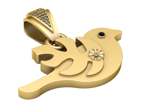 골드 버드 펜던트 3D 프린트 모델