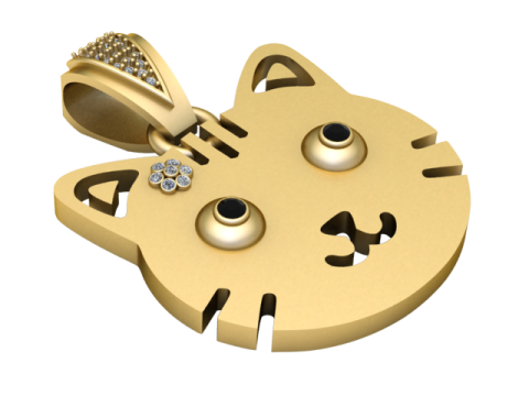 CAT FACES PENDANT 3D 프린트 모델