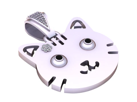 CAT FACES PENDANT 3D Print Model