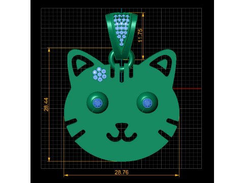 CAT FACES PENDANT 3D Print Model