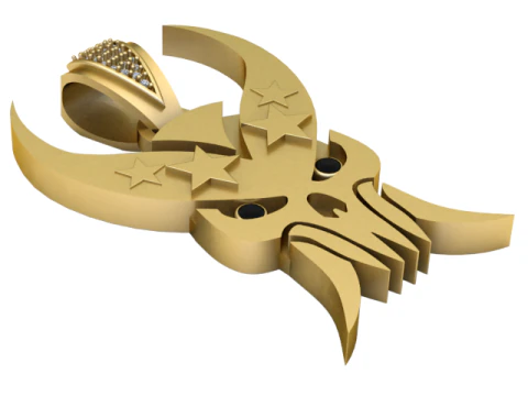 印象的なジュエリーデザインのペンダント 3Dプリントモデル