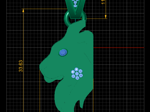 HEAD LION PENDANT 3D 프린트 모델