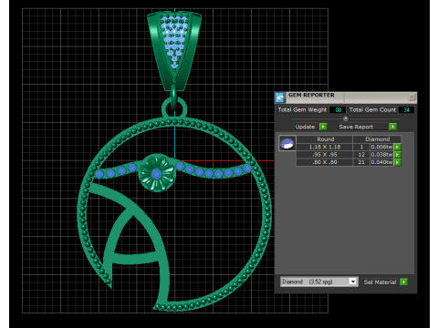 ROUND FACE PAEROT PENDANT Modèles 3D en vedette