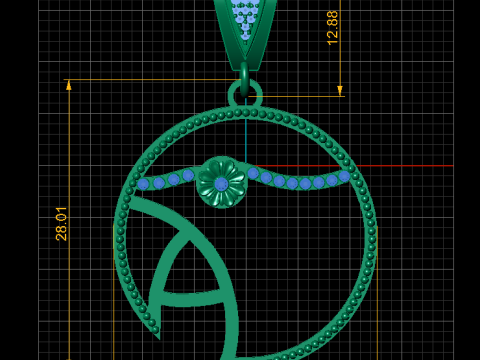 ROUND FACE PAEROT PENDANT Modèles 3D en vedette
