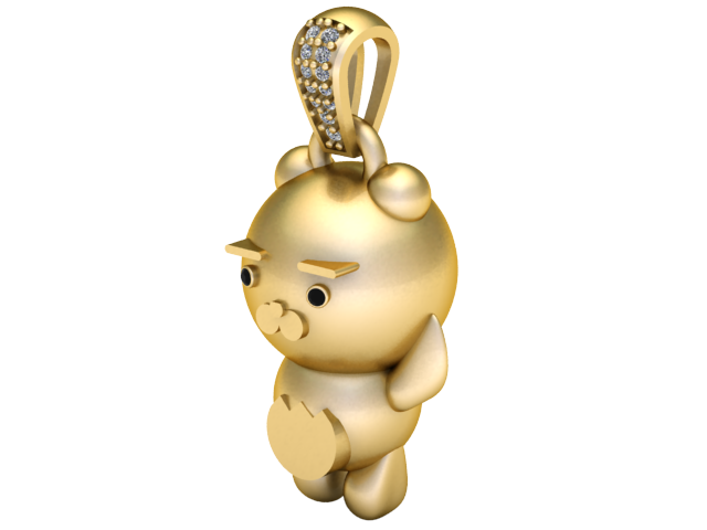 BEAR 3D RPINTABLE MODEL PENDANT Model do druku 3D .c4d .max .obj .3ds .fbx .stl .blend