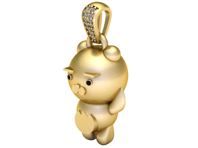 BEAR 3D RPINTABLE MODEL PENDANT 3D Print Model .c4d .max .obj .3ds .fbx .stl .blend 