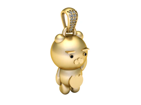 BEAR 3D RPINTABLE MODEL PENDANT 3D Print Model