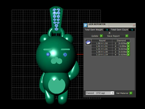 BEAR 3D RPINTABLE MODEL PENDANT 3D Print Model