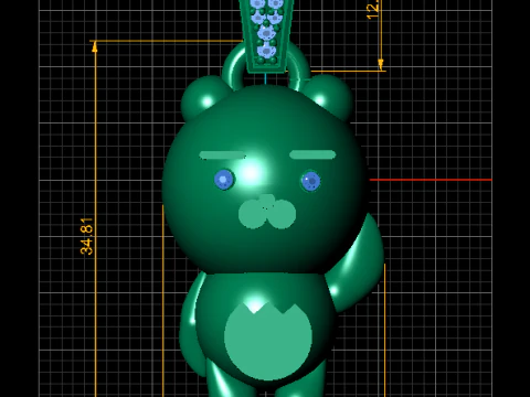 BEAR 3D RPINTABLE MODEL PENDANT 3D Print Model