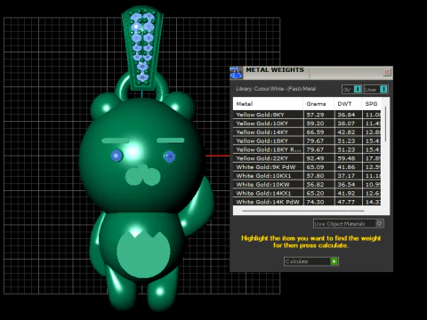 BEAR 3D RPINTABLE MODEL PENDANT 3D Print Model