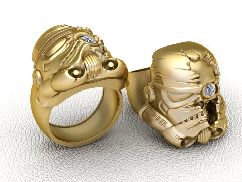 FACES RING 3D PRINTABLE MODEL 3D Baskı Modeli
