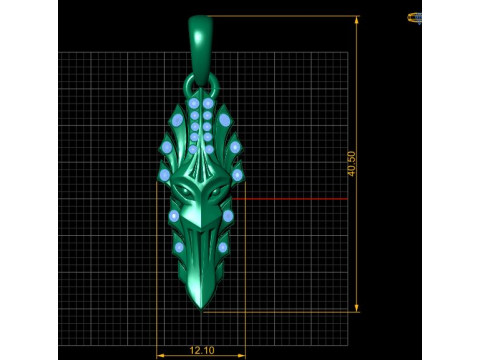 Mystic Wolf Spearhead Pendant Modello di stampa 3D