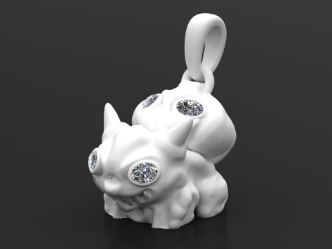 Double Baby Monster Pendant 3D Baskı Modeli