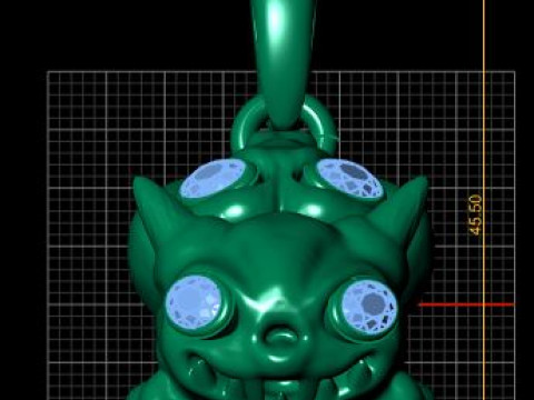 Double Baby Monster Pendant 3D Baskı Modeli