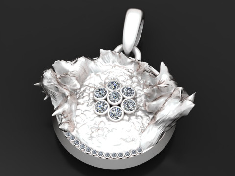 Molten Bloom Medallion Pendant 3D Print Model