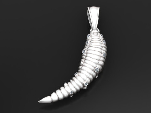 Coiled Horn Diamond Pendant Model do druku 3D