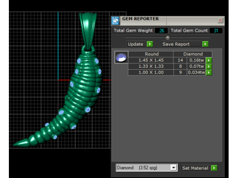 Coiled Horn Diamond Pendant Model do druku 3D