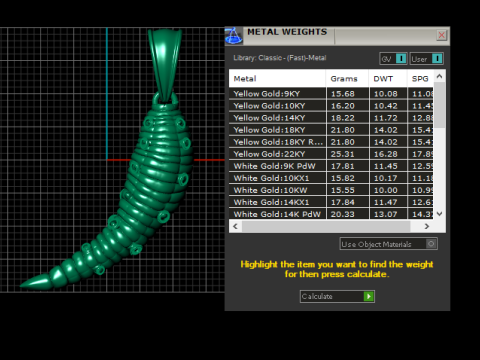 Coiled Horn Diamond Pendant Model do druku 3D