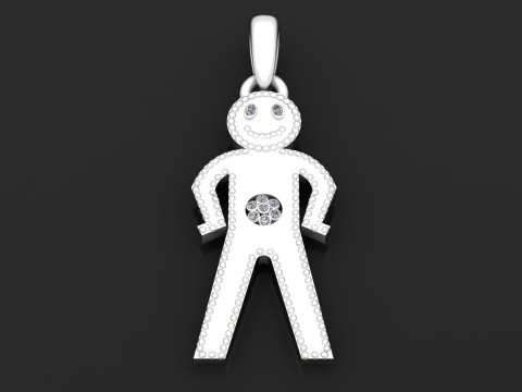 Smiling Stickman Diamond Pendant 3D Принт Модель