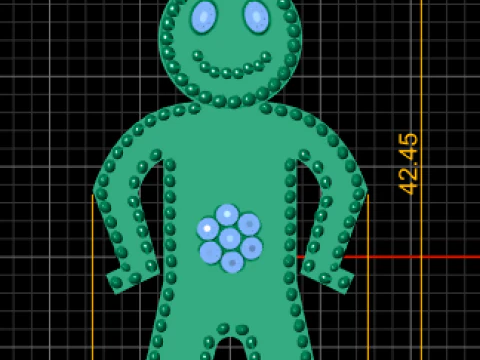 Smiling Stickman Diamond Pendant 3D Print Model