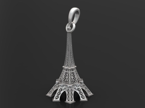 Eiffel Tower Diamond Pendant Model Cetak 3D