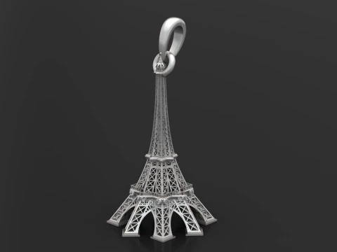 Eiffel Tower Diamond Pendant 3D Print Model