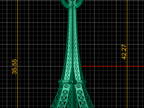 Eiffel Tower Diamond Pendant Model Cetak 3D
