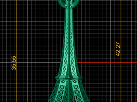 Eiffel Tower Diamond Pendant 3D Print Model