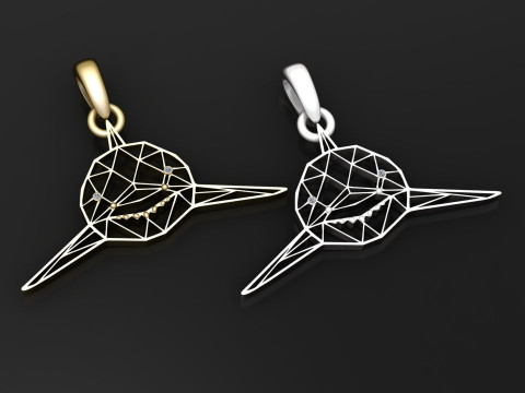 Geometric Shark Pendant 3D प्रिंट मॉडल