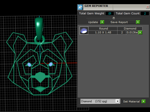 Geometric Bear Head Pendant 3D-printmodel