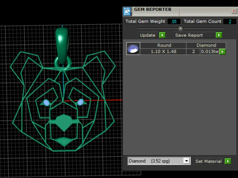 Geometric Bear Head Pendant 3D Print Model